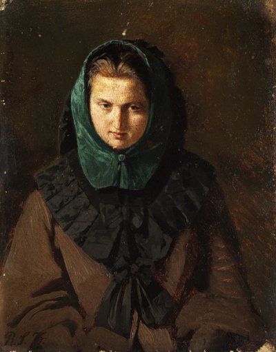 若い女性の肖像画 作： Reinhard Sebastian Zimmermann